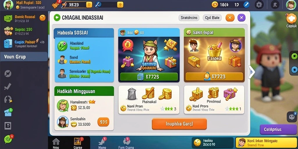 Gambaran interaksi sosial dalam game.